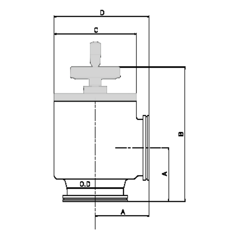 Vacuum Angle Valve-Manually Actuated