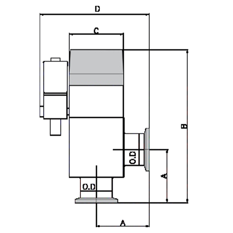 Vacuum Angle Valve-Pneumatically Actuated