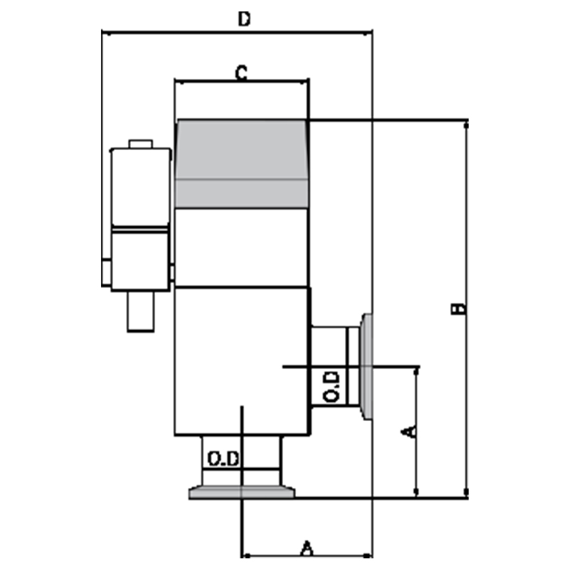 Vacuum Angle Valve-Pneumatically Actuated